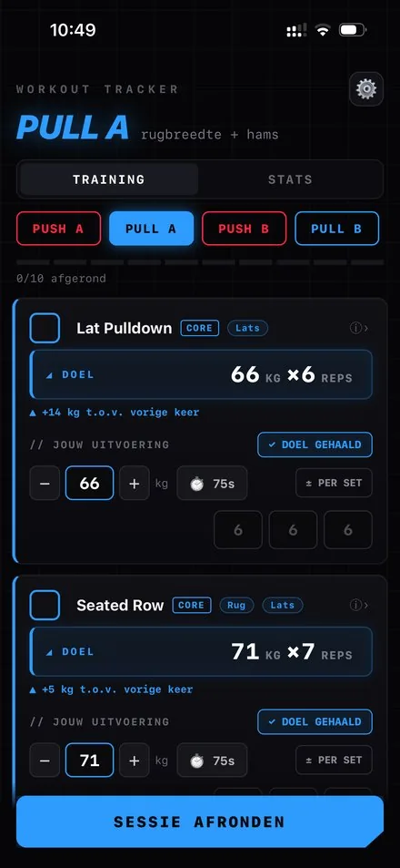 Workout tracker